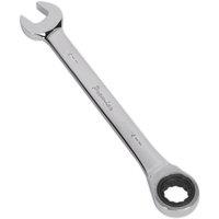 Loops 14mm Ratchet Combination Spanner - Chrome Vanadium Steel - 72 Tooth Ratchet Ring in Metallics