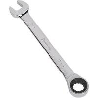Loops 17mm Ratchet Combination Spanner - Chrome Vanadium Steel - 72 Tooth Ratchet Ring in Metallics