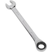 Loops 19mm Ratchet Combination Spanner - Chrome Vanadium Steel - 72 Tooth Ratchet Ring in Metallics