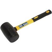 Loops 1.5lb Rubber Mallet - Fibreglass Shaft - General Purpose Hammer - DIY Camping in Clear
