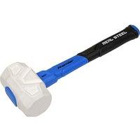 Loops 16oz Rubber Mallet with Fibreglass Shaft - Non-Marking Head - Textured Grip in Clear