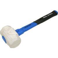 Loops 24oz Rubber Mallet with Fibreglass Shaft - Non-Marking Head - Textured Grip in Clear