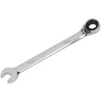 Loops 10mm Reversible Ratchet Combination Spanner - Chrome Vanadium Steel Wrench in Metallics