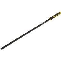 Loops 900mm Heavy Duty Straight Pry Bar with Hammer Caps - Hardened Steel - Soft Grip in Metallics