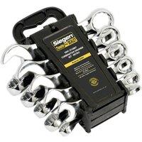 Loops 10pc STUBBY Short Handled Combination Spanner Set 12 Point Metric Ring Open Head