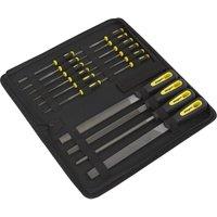 Loops 16 Piece Engineers & Needle File Set - Second Cut - Soft Grip Handles - Case