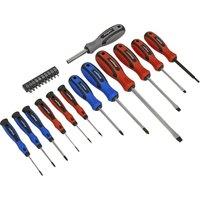 Loops 23 PACK Premium Soft Grip Screwdriver Set & Storage Case - Slotted Phillips POZI