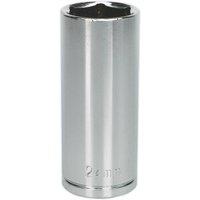 Loops 24mm Chrome Plated Deep Drive Socket - 1/2" Square Drive High Grade Carbon Steel in Metallics