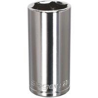 Loops 27mm Chrome Plated Deep Drive Socket - 1/2" Square Drive High Grade Carbon Steel in Metallics