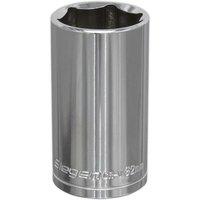 Loops 32mm Chrome Plated Deep Drive Socket - 1/2" Square Drive High Grade Carbon Steel in Metallics