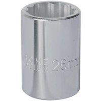 Loops 26mm Forged Steel Drive Socket - 3/4" Square Drive - Chrome Vanadium Socket in Metallics