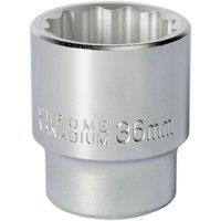 Loops 36mm Forged Steel Drive Socket - 3/4" Square Drive - Chrome Vanadium Socket in Metallics