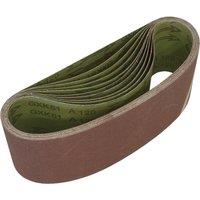 Loops 10 PACK - 100mm x 610mm Sanding Belts - 120 Grit Aluminium Oxide Cloth Backed