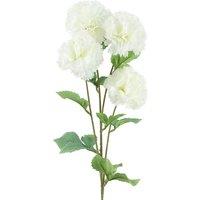 Leaf 70cm White Artificial Carnation - 4 Flowers Stem