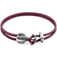 ANCHOR & CREW Men's Delta Anchor Silver & Rope Bracelet in Purple | Size: 21 cm