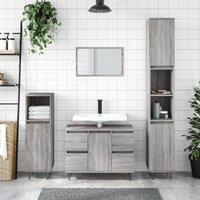 Berkfield Home Bathroom Cabinet Grey Sonoma 80x33x60 cm Engineered Wood | Size: 80 x 33 x 60 cm