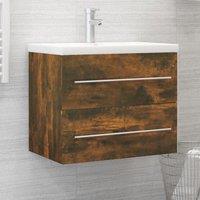Berkfield Home Sink Cabinet Smoked Oak 60x38.5x48 cm Engineered Wood in Brown