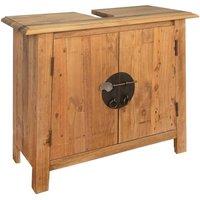 Bathroom Vanity Cabinet Solid Pinewood 70x32x63 cm
