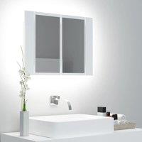 Berkfield Home LED Bathroom Mirror Cabinet White 60x12x45 cm | Size: 60 x 12 x 45 cm