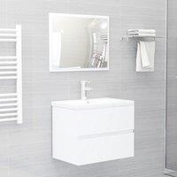 Berkfield Home 2 Piece Bathroom Furniture Set White Engineered Wood