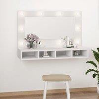 Berkfield Home Mirror Cabinet with LED White 90x31.5x62 cm