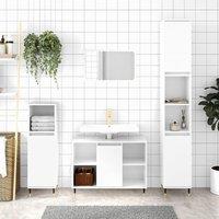 Berkfield Home Bathroom Cabinet High Gloss White 80x33x60 cm Engineered Wood | Size: 80 x 33 x 60 cm