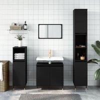 Berkfield Home Bathroom Cabinet Black 58x33x60 cm Engineered Wood | Size: 58 x 33 x 60 cm