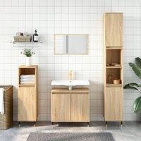 Berkfield Home Bathroom Cabinet Sonoma Oak 58x33x60 cm Engineered Wood in Brown | Size: 58 x 33 x 60 cm