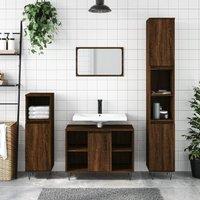 Berkfield Home Bathroom Cabinet Brown Oak 30x30x100 cm Engineered Wood | Size: 30 x 30 x 100 cm
