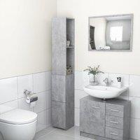 Berkfield Home Bathroom Cabinet Concrete Grey 25x26.5x170 cm Engineered Wood