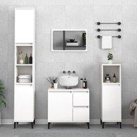 Berkfield Home Bathroom Cabinet White 65x33x60 cm Engineered Wood | Size: 65 x 33 x 60 cm