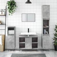 Berkfield Home Bathroom Cabinet Concrete Grey 80x33x60 cm Engineered Wood | Size: 80 x 33 x 60 cm