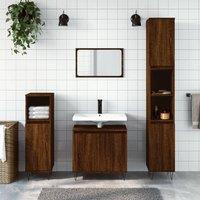 Berkfield Home Bathroom Cabinet Brown Oak 58x33x60 cm Engineered Wood | Size: 58 x 33 x 60 cm