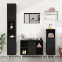 Berkfield Home Sink Cabinet Black 80x33x60 cm Engineered Wood | Size: 80 x 33 x 60 cm