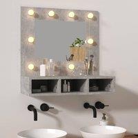 Berkfield Home Mirror Cabinet with LED Concrete Grey 60x31.5x62 cm