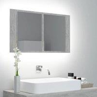 Berkfield Home LED Bathroom Mirror Cabinet Concrete Grey 80x12x45 cm | Size: 80 x 12 x 45 cm