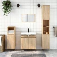Berkfield Home Bathroom Cabinet Sonoma Oak 58x33x60 cm Engineered Wood in Brown | Size: 58 x 33 x 60 cm