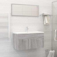 Berkfield Home 2 Piece Bathroom Furniture Set Grey Sonoma Engineered Wood
