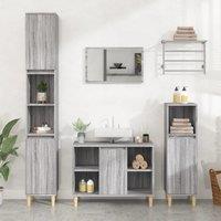 Berkfield Home 3 Piece Bathroom Furniture Set Grey Sonoma Engineered Wood