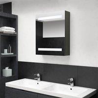 Berkfield Home LED Bathroom Mirror Cabinet Anthracite 50x14x60 cm in Black | Size: 50 x 14 x 60 cm