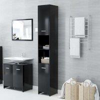 Berkfield Home Bathroom Cabinet Black 30x30x183.5 cm Engineered Wood
