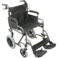 Aidapt Deluxe Attendant Propelled Steel Wheelchair Hammered Effect in Grey