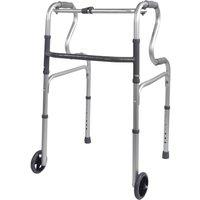 Aidapt Dual Riser Deluxe Folding Walking Frame With Wheels in Grey