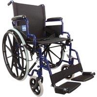 Aidapt Self Propelled Steel Transit Chair Blue in Black