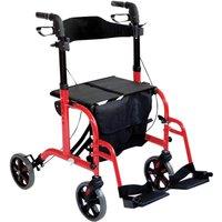 Aidapt Duo Rollator & Transit Chair Red