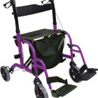 Aidapt Duo Rollator & Transit Chair Purple