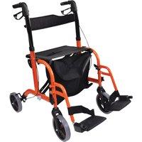 Aidapt Duo Rollator & Transit Chair Orange