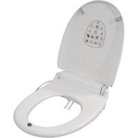 Aidapt Toilet Seat with Bidet Cleaning featuring a Warm Air Dryer Night Light & Heated Seat Round in White