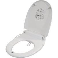 Aidapt Toilet Seat with Bidet Cleaning featuring a Warm Air Dryer Night Light & Heated Seat Oval in White