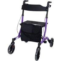 Loops Purple Deluxe Ultra Lightweight Aluminium 4 Wheeled Rollator Foldable Walker